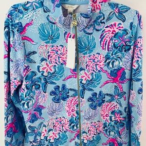 Lilly Pulitzer Womens SZ XXL Leona Zip Up Jacket Multi Bahamas Beachcomber NWT